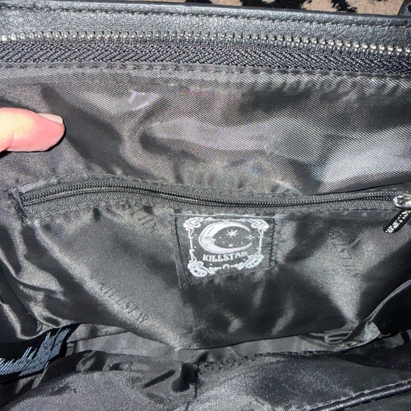 Killstar Black and White  Striped Shoulder Bag - Picture 5 of 10